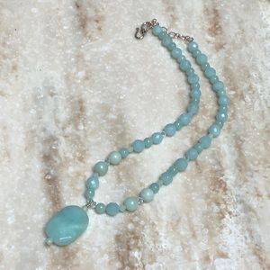 😍Sea Blue Green Faceted Bead Necklace😍